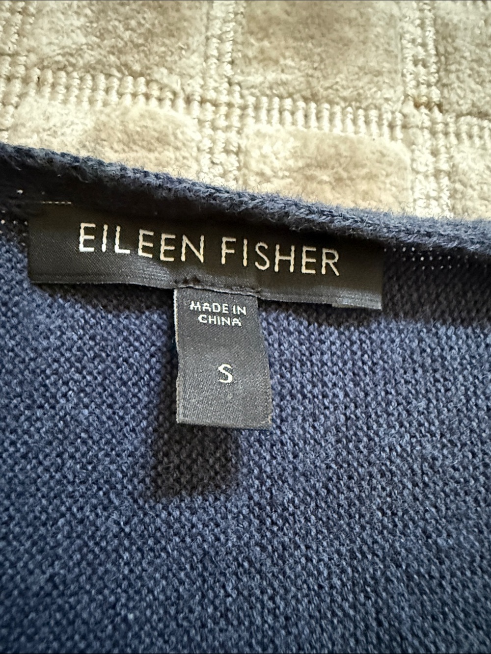 Eileen Fisher S Organic Cotton Cashnere Draped Neck Teal Blue Sweater Too - Picture 3 of 6